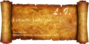 Lutsch Ivána névjegykártya